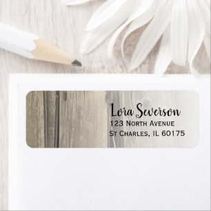 Weathered Country Barn Wood Return Address
