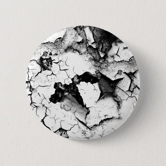 Weathered Cracked and Peeling White Paint 6 Cm Round Badge (Front)