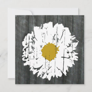 Weathered  Daisy Barn Wedding Invitation