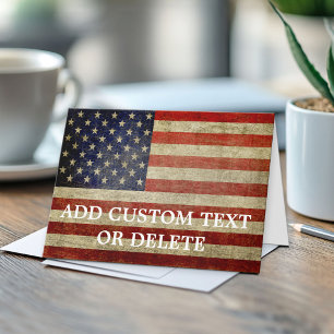 Weathered, distressed American Flag Card