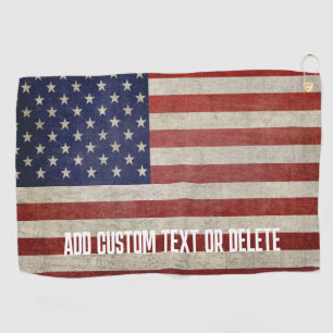 Weathered, distressed American Flag Golf Towel