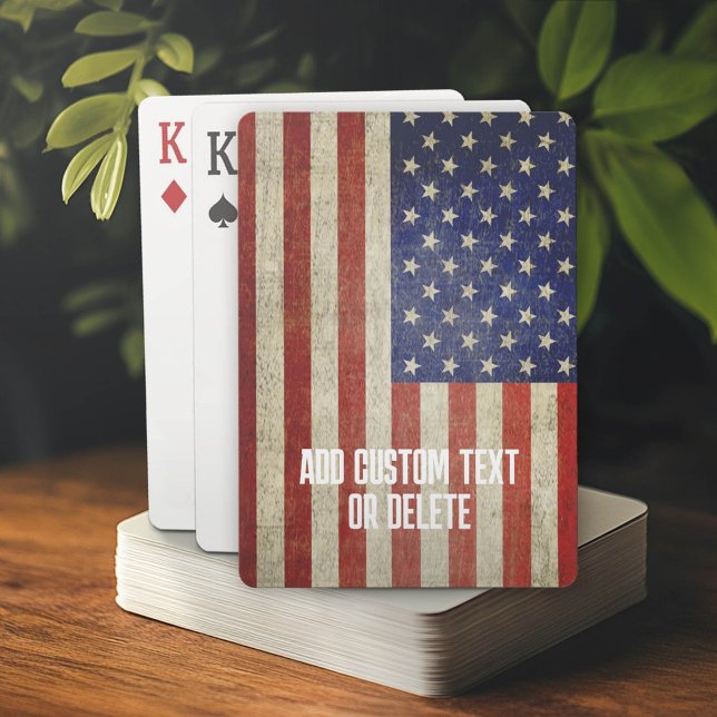 Weathered, distressed American Flag Playing Cards (Custom Poker Cards with American Flag)