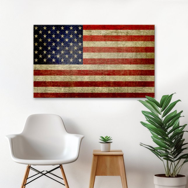Weathered, distressed American Flag Poster (Vintage American Flag)