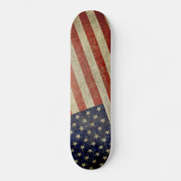 Weathered, distressed American Flag Skateboard