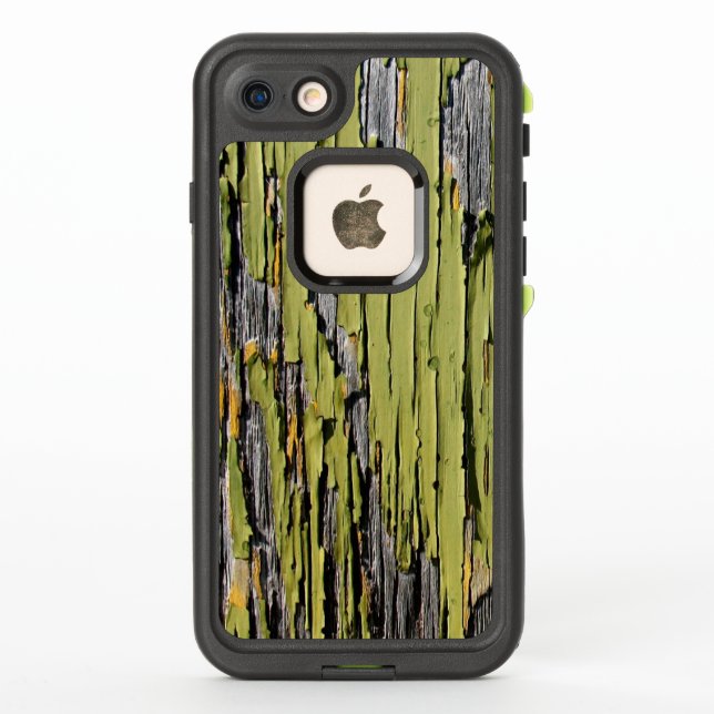 Weathered Green Barn Wood LifeProof iPhone Case (Back)