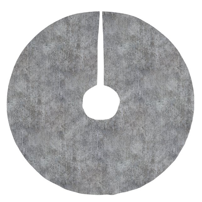 Weathered Grey Cement Sidewalk Brushed Polyester Tree Skirt (Front)
