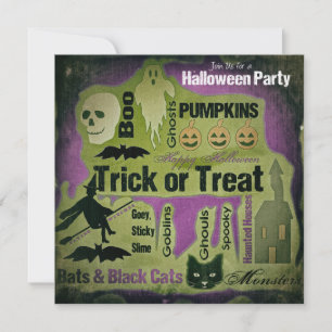 Weathered Halloween Party Invitation