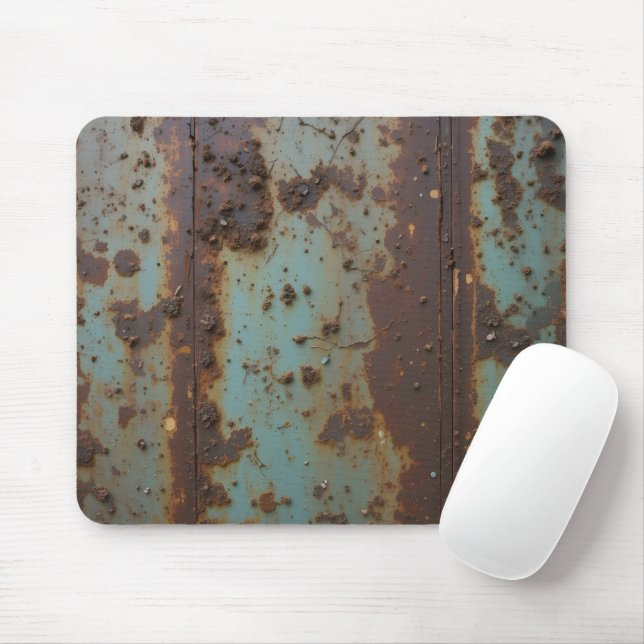 Weathered Industrial Metal Texture Mouse Mat (With Mouse)