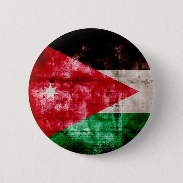 Weathered Jordanian Flag 6 Cm Round Badge (Front)