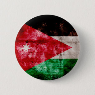 Weathered Jordanian Flag 6 Cm Round Badge