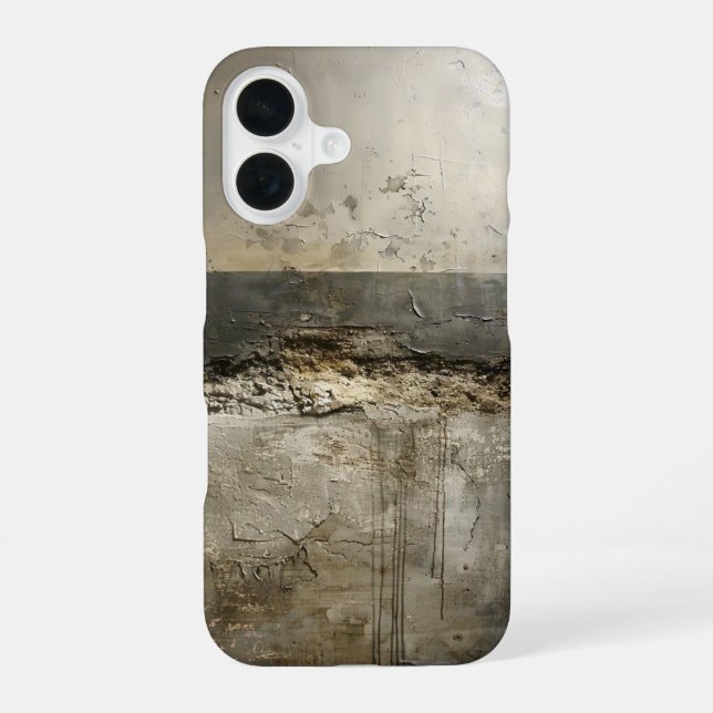 Weathered Neutral Layers iPhone 16 Case (Back)