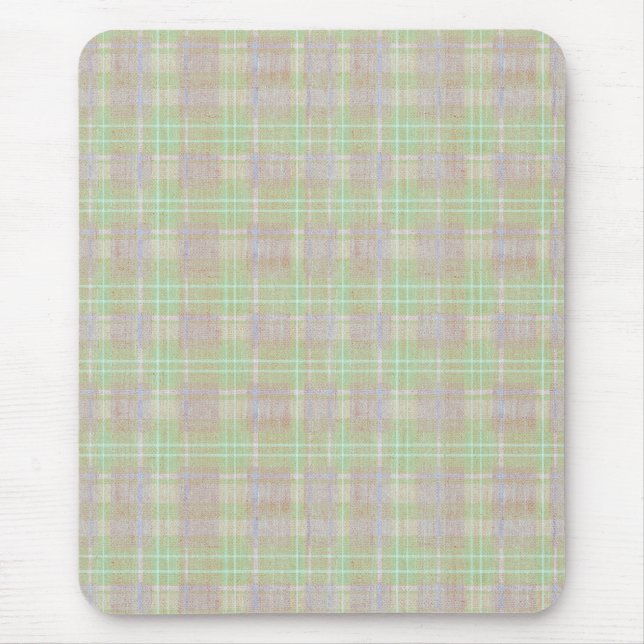 Weathered Neutral Sage Plaid Mouse Mat (Front)