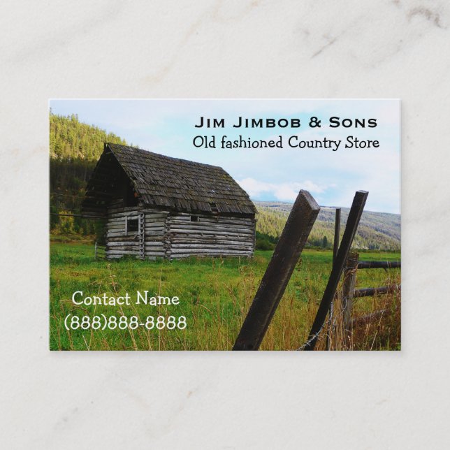 Weathered Old Barn and Farm Fence in the Country Business Card (Front)