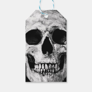 Weathered Old Skull - Black & White Gift Tags