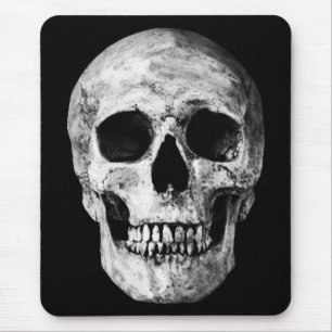 Weathered Old Skull - Black & White Mouse Mat