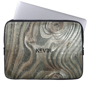 Weathered Old Wood Brain Texture Laptop Sleeve