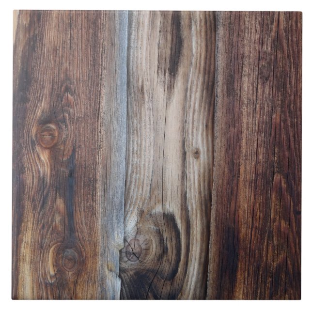 Weathered Old Wood Wall Texture Tile (Front)
