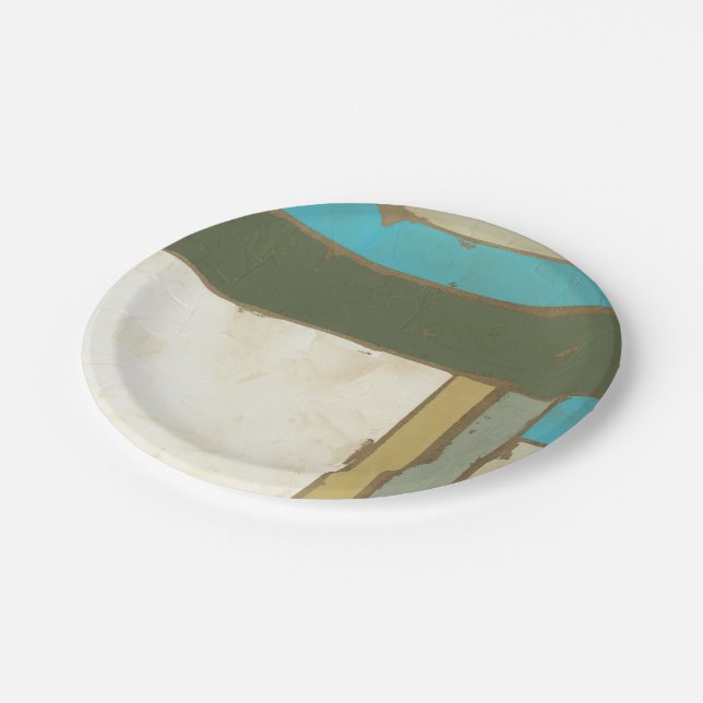 Weathered Panel Painting by Jennifer Goldberger Paper Plate (Angled)