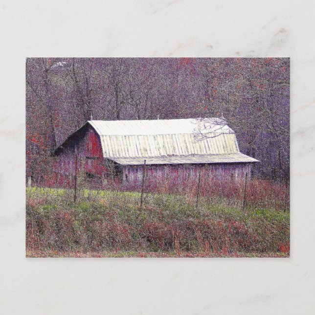 Weathered Red Barn Postcard (Front)