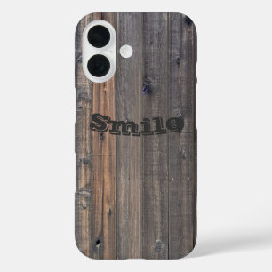 Weathered Redwood Fence Closeup Photo iPhone 16 Case