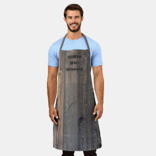Weathered Redwood Fence Closeup Photo Image Print Apron