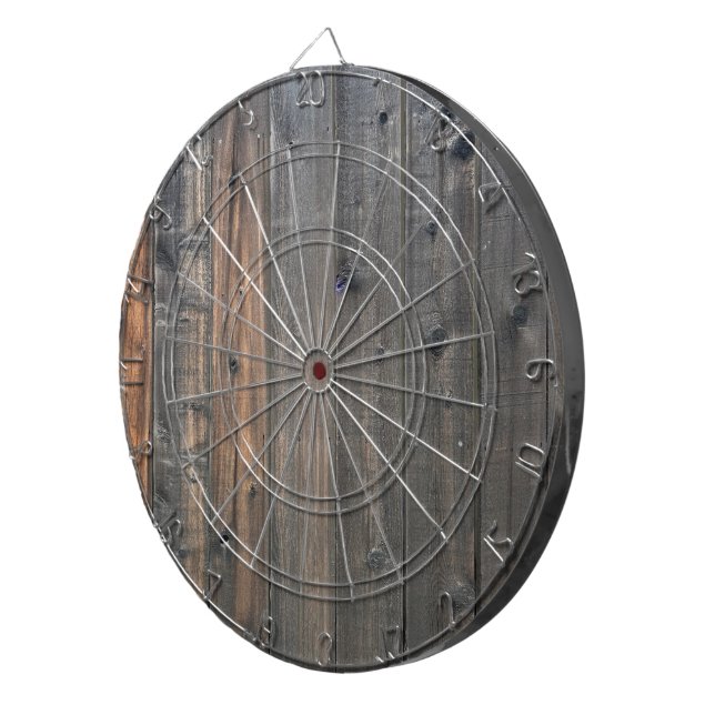 Weathered Redwood Fence Closeup Photo Image Print Dartboard (Front Right)