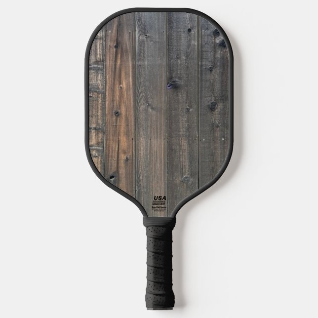Weathered Redwood Fence Closeup Photo Image Print Pickleball Paddle (Front)