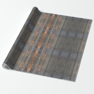 Weathered Redwood Fence Closeup Photo Image Print Wrapping Paper