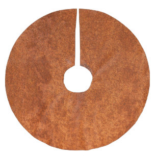 Weathered rusted metal: orange-red texture. brushed polyester tree skirt