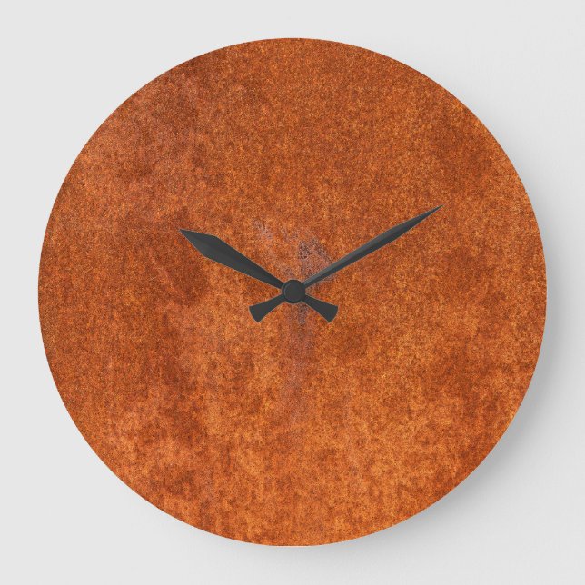 Weathered rusted metal: orange-red texture. large clock (Front)