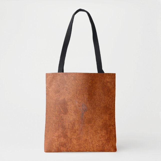 Weathered rusted metal: orange-red texture. tote bag (Front)