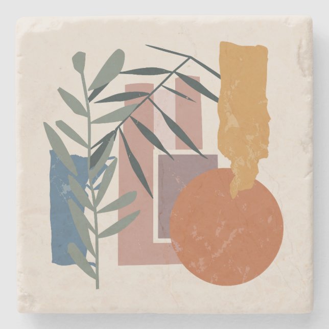 Weathered Shapes And Stalks Stone Coaster (Front)