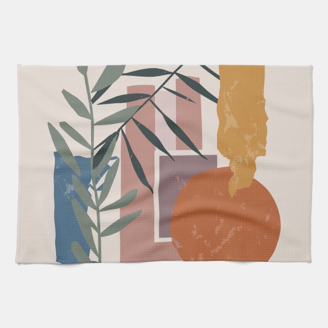 Weathered Shapes And Stalks Tea Towel (Horizontal)