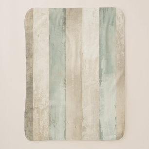 Weathered Soft Blue Tan Brown White Rustic Stripe Sherpa Blanket