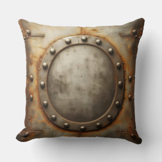 weathered steel, metal look  cushion