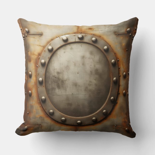 weathered steel, metal look  cushion (Front)