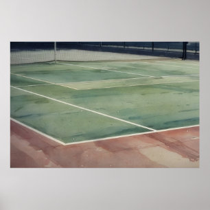 Weathered Tennis Court Close Up Art Poster