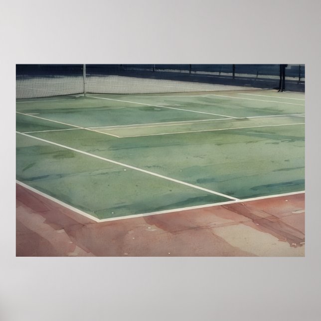 Weathered Tennis Court Close Up Art Poster (Front)