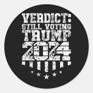 Weathered Text Trump Still Voting Convicted Felon Classic Round Sticker