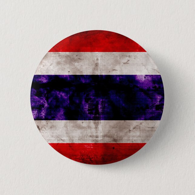 Weathered Thailand Flag 6 Cm Round Badge (Front)