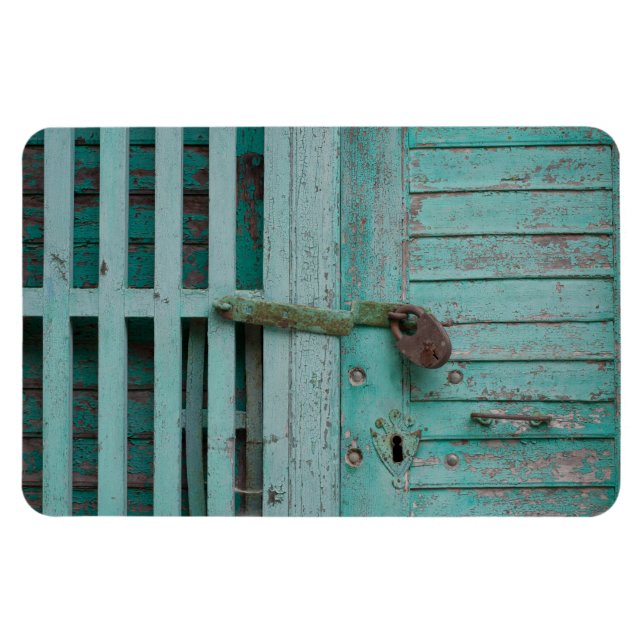 Weathered Turqouise Door Magnet (Horizontal)