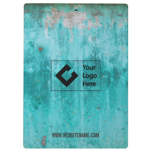 Weathered turquoise concrete wall texture clipboard