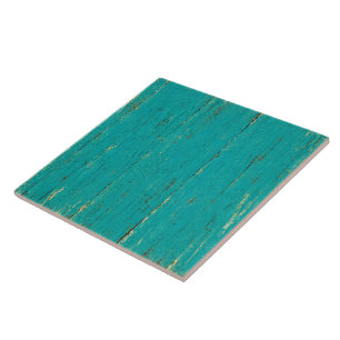 Weathered Turquoise Wood Plank Ceramic Tile
