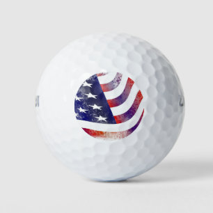 Weathered USA American Flag Patriotic Golf Balls