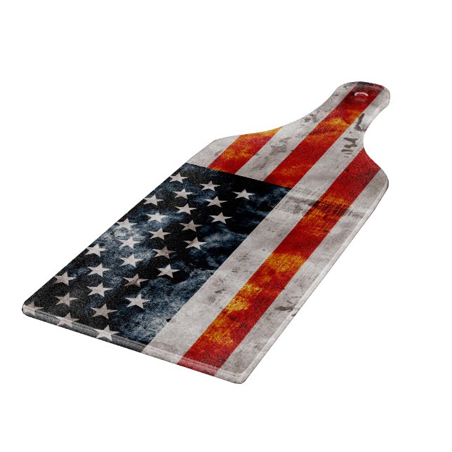 Weathered Vintage American Flag Cutting Board (Corner)