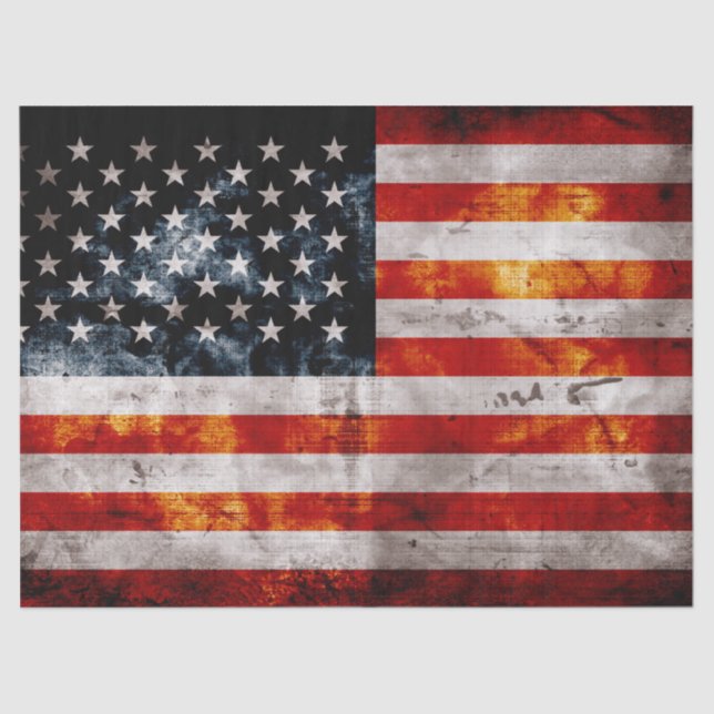 Weathered Vintage American Flag Tissue Paper (Front)