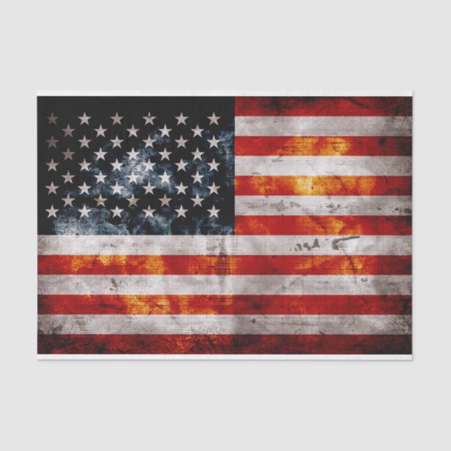 Weathered Vintage American Flag Tissue Paper (Front)