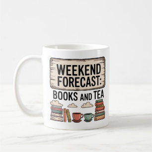 Weathered Vintage Books and Tea Cosy Weekend Coffee Mug