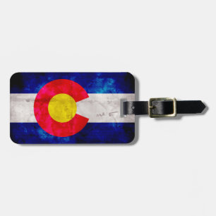 Weathered Vintage Colorado State Flag Luggage Tag