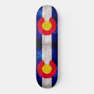 Weathered Vintage Colorado State Flag Skateboard